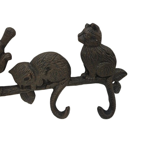 Vintage Cat Cast Iron Tail Hook Wall Hanger - Picture 3 of 8